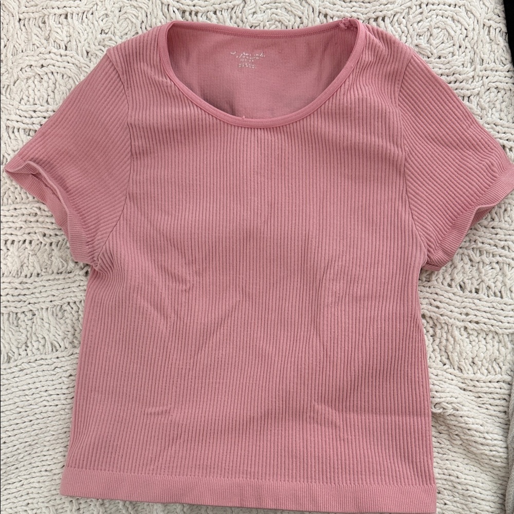 Out from Under Pink Ribbed Women's Top